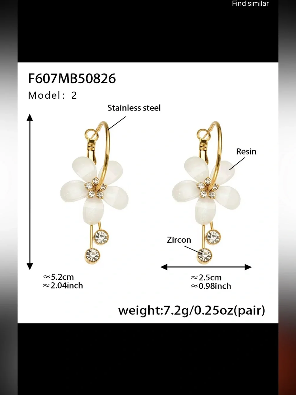 Floral Anthropologie Gold Hoop Earrings with Cream Charms and Crystal Drops